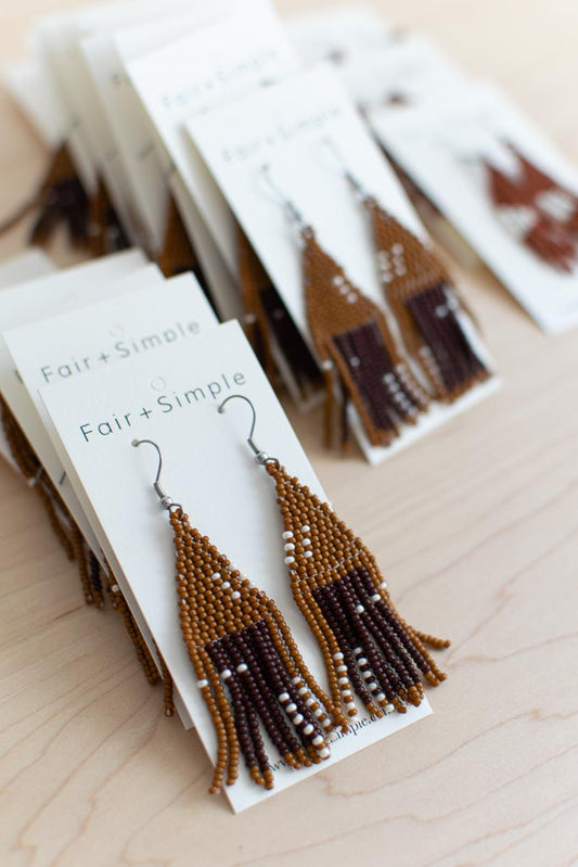 beaded earrings on card