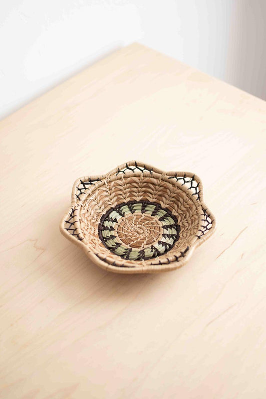 pine basket on table