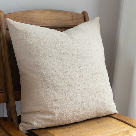 Woven Pillow Cover in Textured Beige