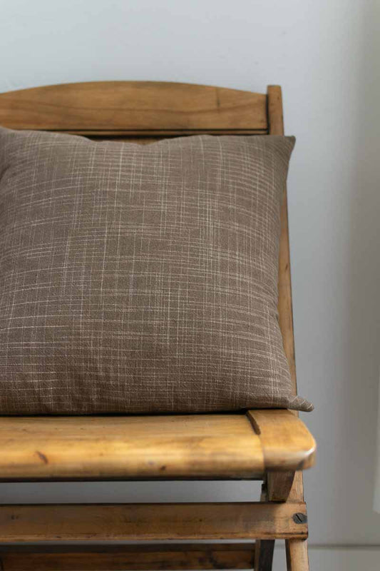 Woven Pillow Cover in Brown Weave