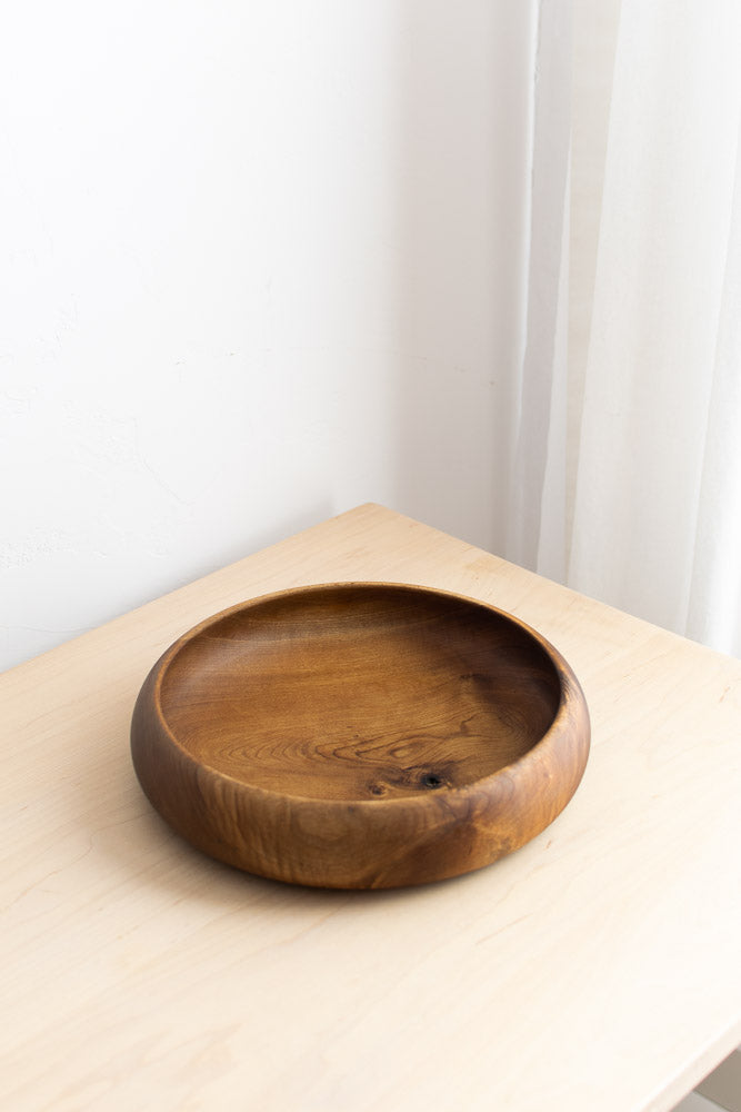 antique wooden fruit bowl
