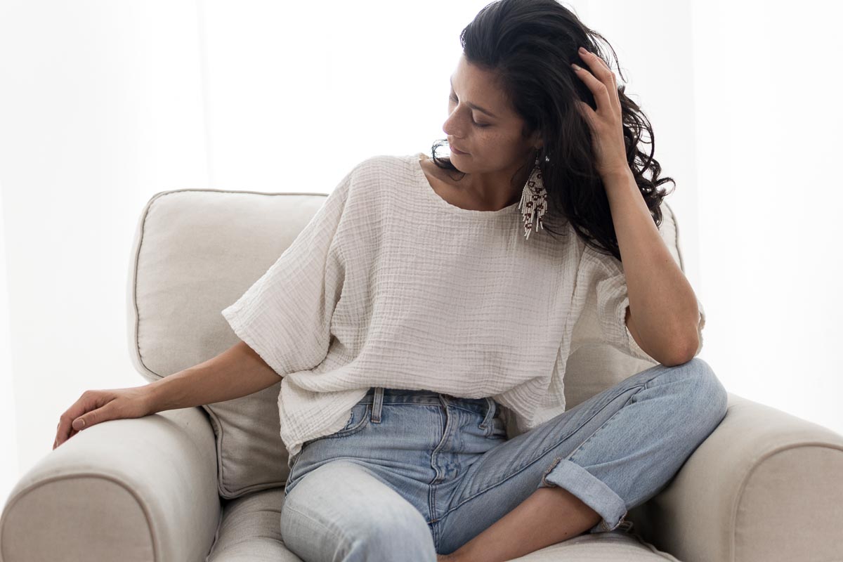The Home Top Made by women digital sewing Patterns Fair + Simple kimono shirt