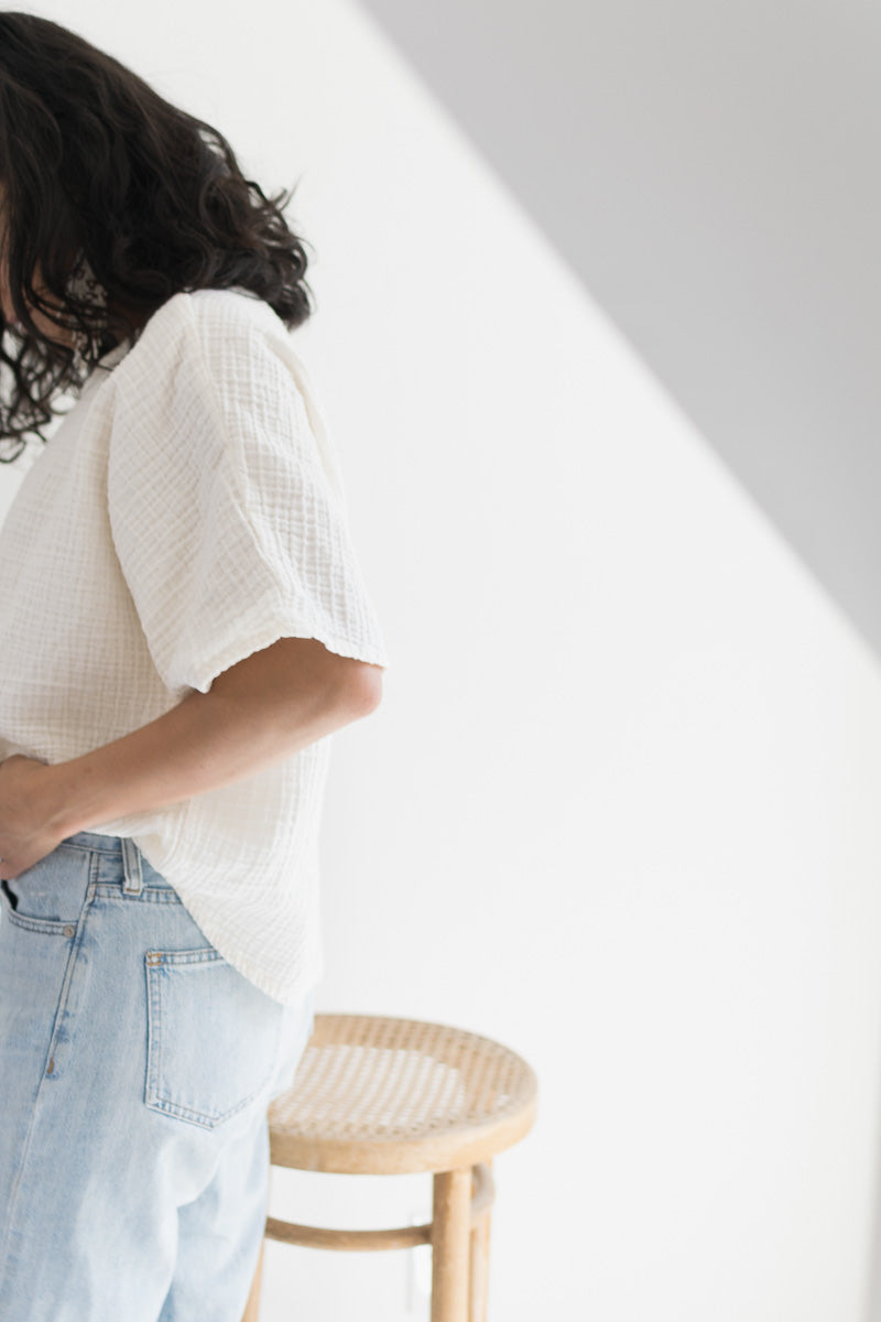 Organic double gauze The Home Top Made by women digital sewing Patterns Fair + Simple