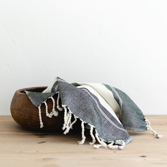 woven hand towel striped fair trade