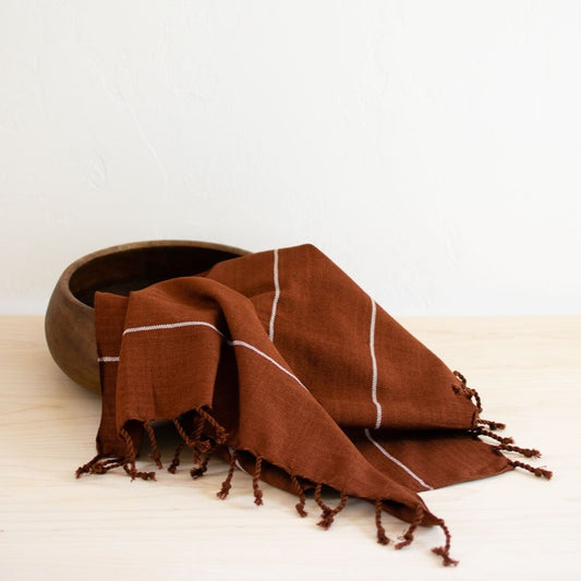 cinnamon woven hand towel