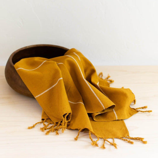 Oversized Woven Hand Towel in Mustard