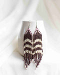 Beaded Fringe Earrings in Creciente