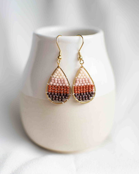 teardrop pendant beaded earring
