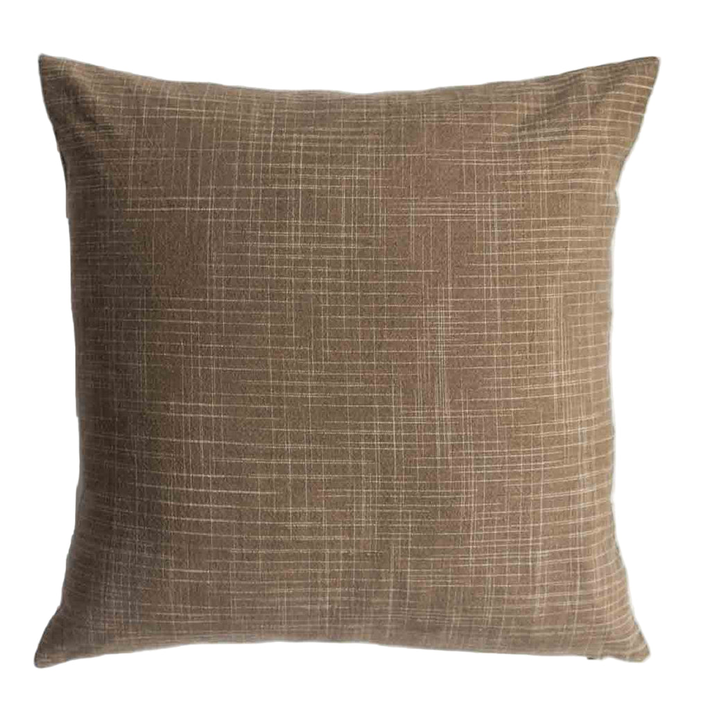 Brown textured pillow on a white background