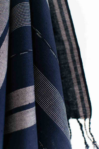 closeup of indigo textile