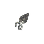 Forged iron leaf fridge magnet.