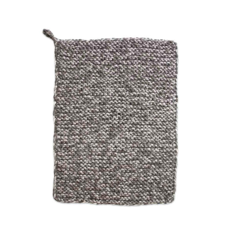 knitted wool dish mat marbled grey