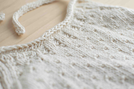 hand knit baby bib