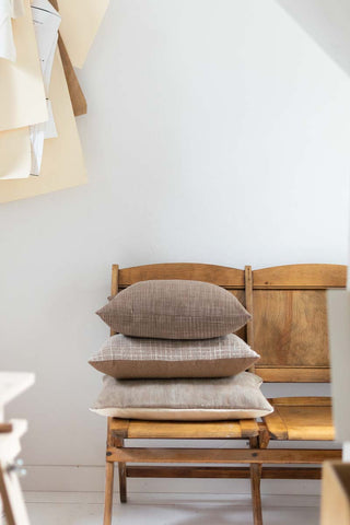 Woven Pillow Cover in Brown Weave