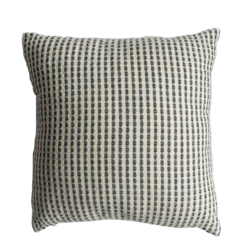 Textured pillow with a checkered pattern on a plain background