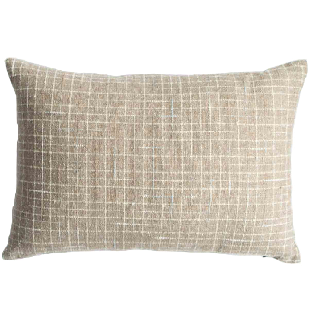 Textured rectangular pillow on a white background