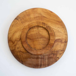 Underside of small handmade wooden bowl