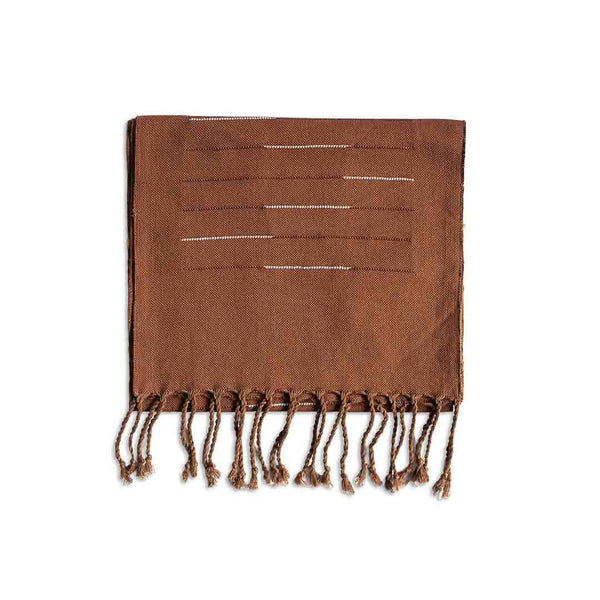 cinnamon brown table runner with stripes
