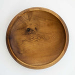 interior of wooden fruit bowl