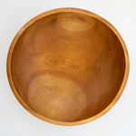 interior of vintage large wooden bowl