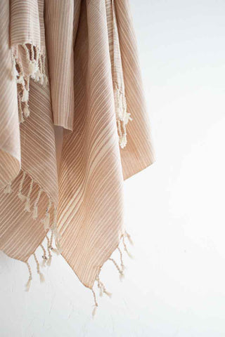 woven towel with fringe
