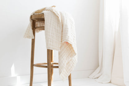 baby blanket organic cotton gauze 8 layer natural
