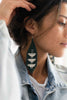 woven fair trade earrings, jade green beads