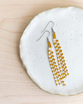 checkered seed bead fair trade earrings 