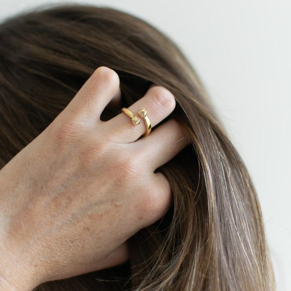 wrapped ring on woman's hand