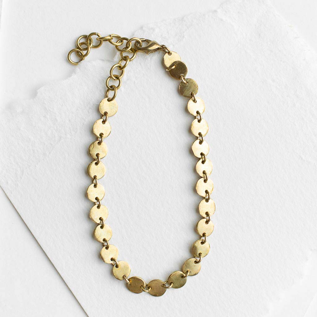 fair trade brass link circle bracelet