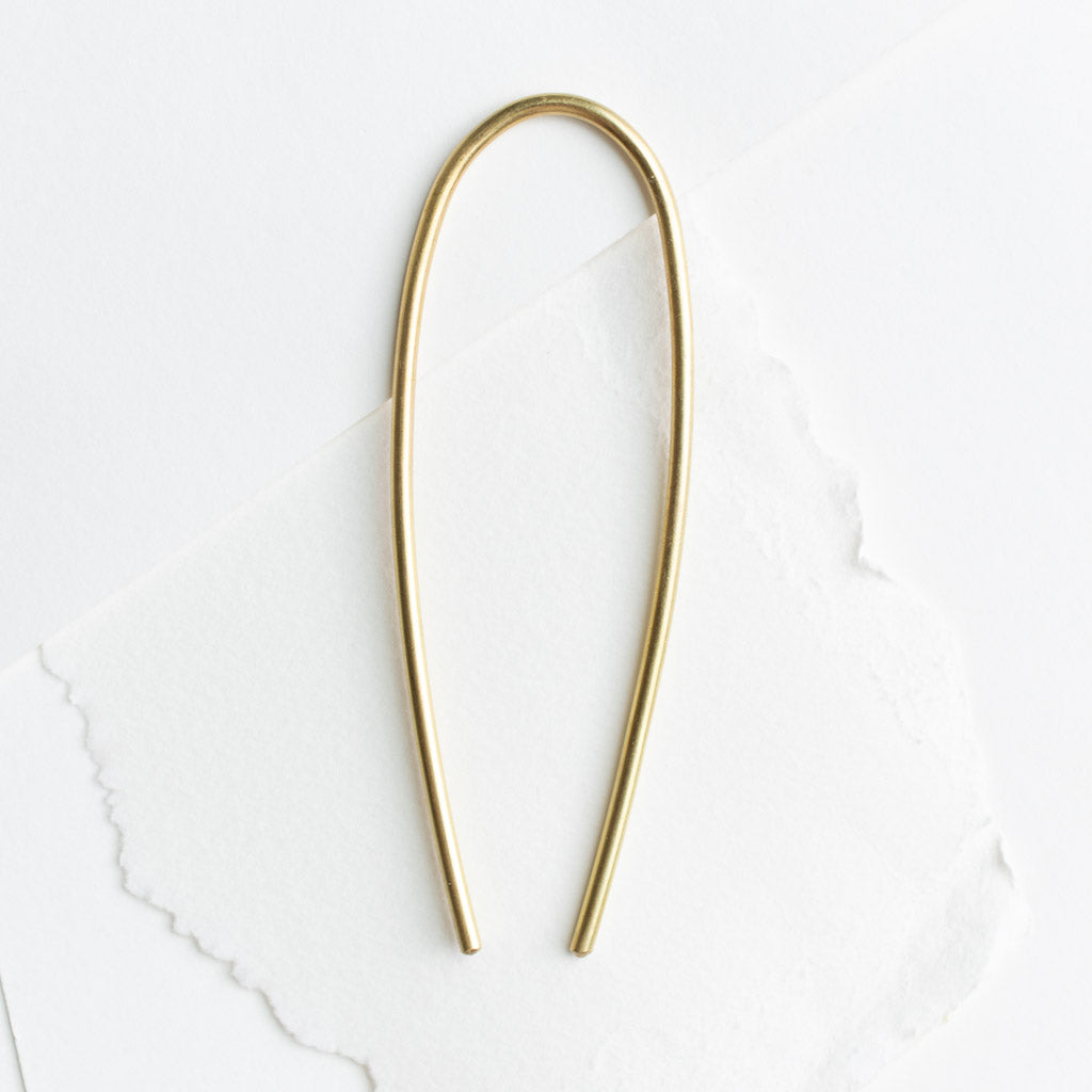 fair trade matte brass hair pin