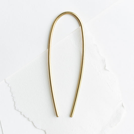 fair trade matte brass hair pin