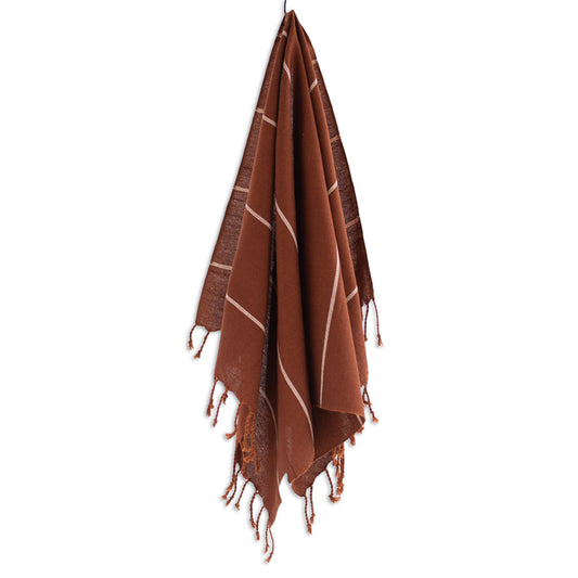fair trade hand towel in cinnamon