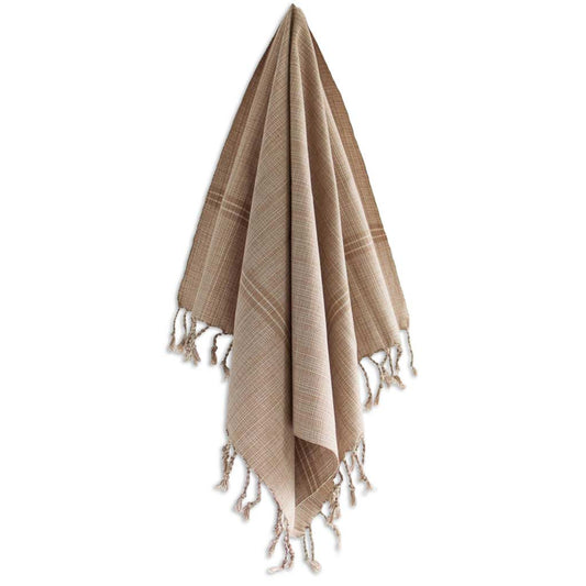 fair trade hand towel in tan