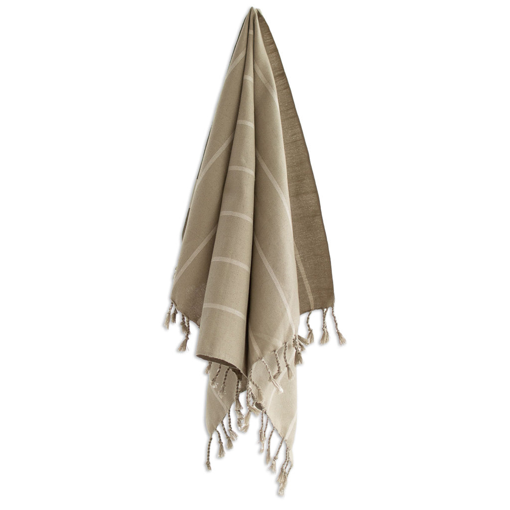 Oversized Woven Hand Towel in Taupe