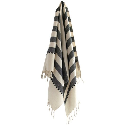 fair trade wide striped bath towel