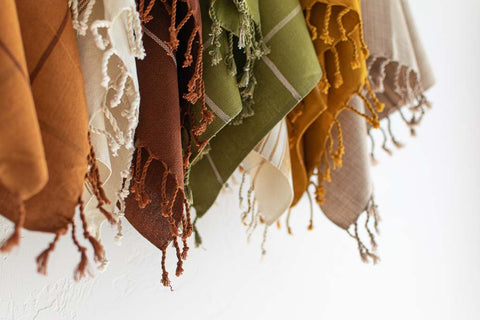 fair trade hand towels in fall colors