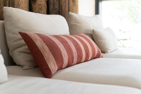 Guatemalan red jaspeado pillow cover