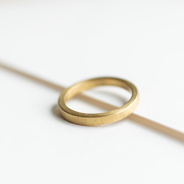 minimalistic matte brass ring