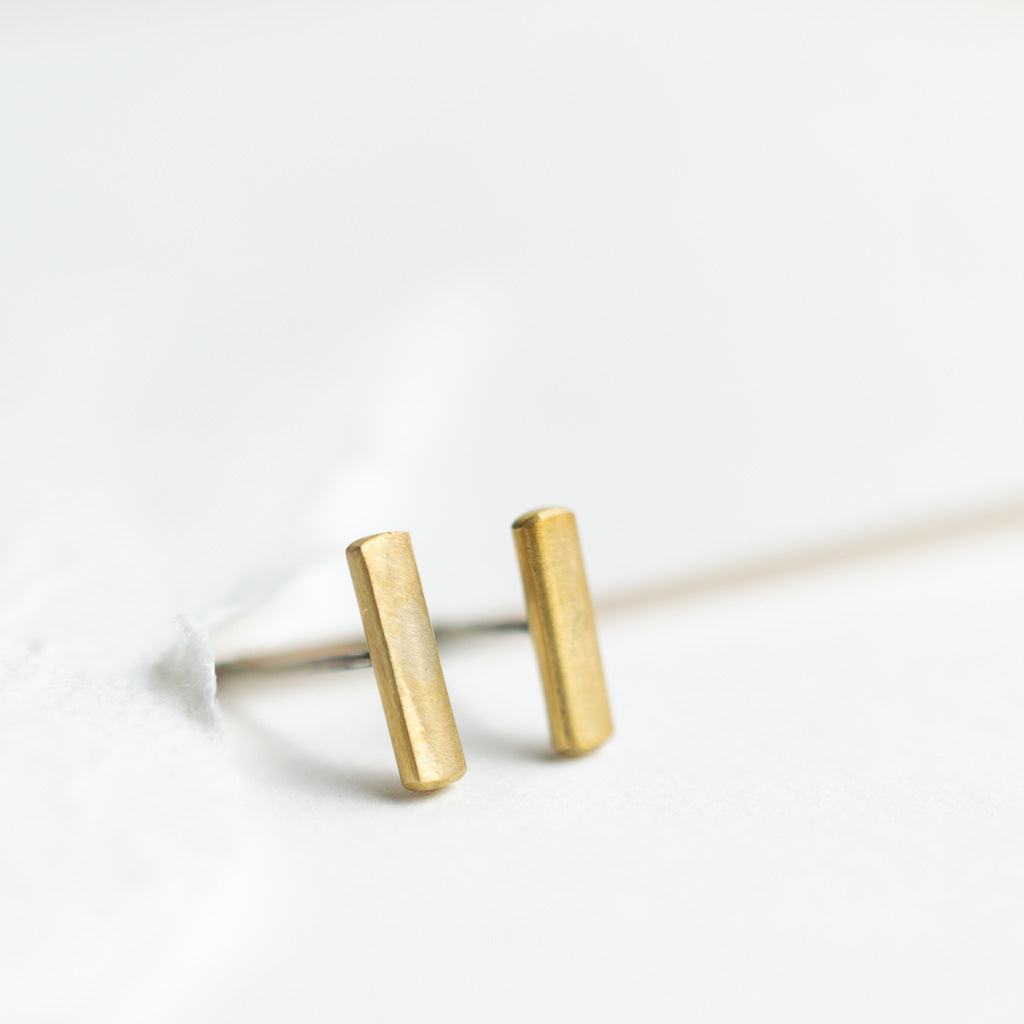 minimal matte bar post earrings