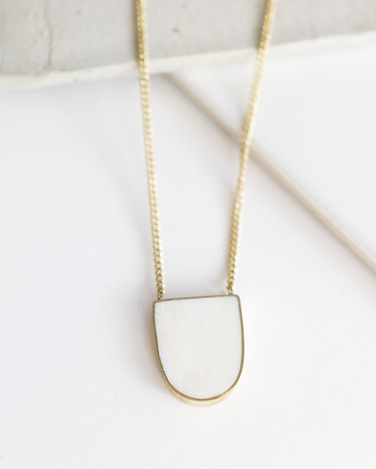 Inset Arch Pendant Necklace