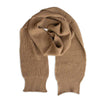 Peruvian alpaca knit scarf fair trade caramel brown