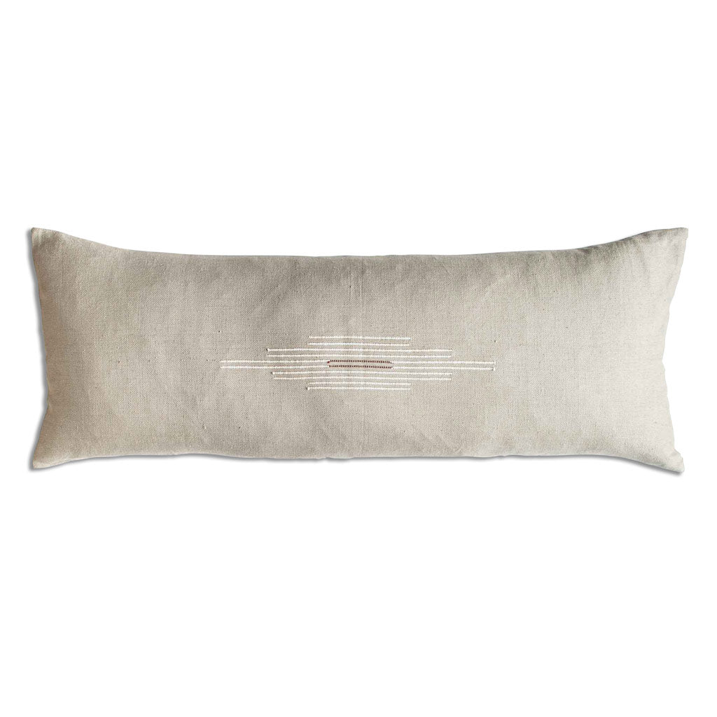 hand woven 34" long lumbar pillow, fair trade