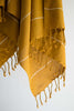 Oversized Woven Towel in Mustard Yellow Stripes