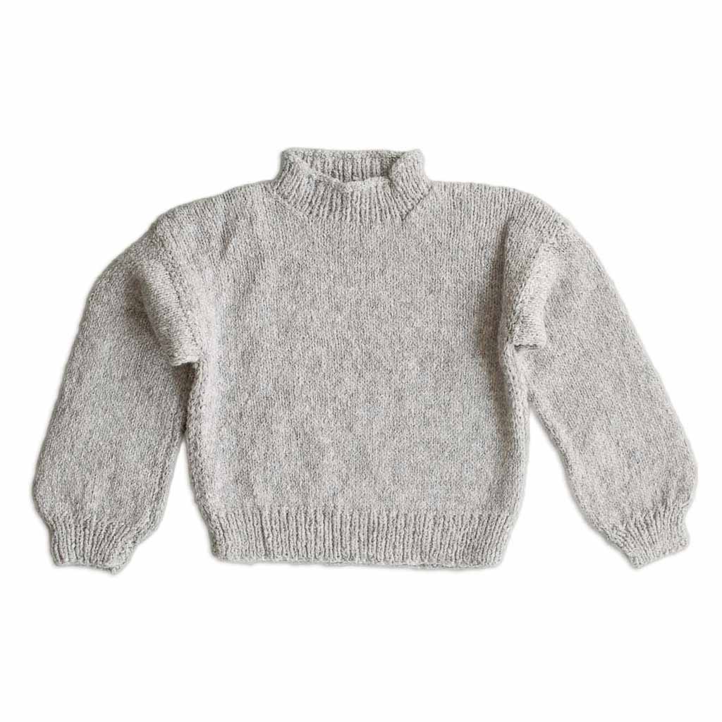 organic cotton Peruvian alpaca baby sweater knitted in grey
