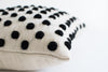 polka dot embroidered wool pillow