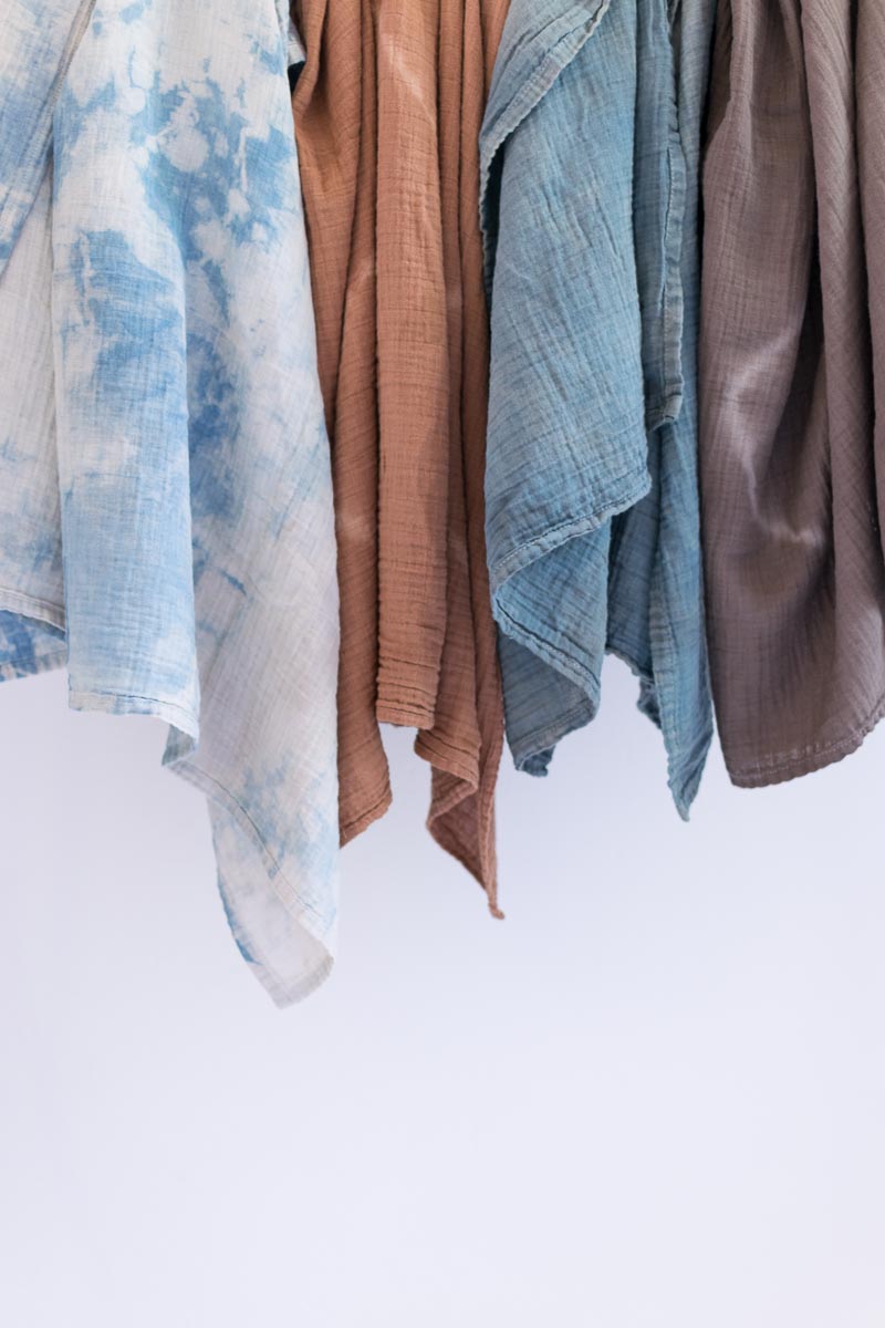 naturally dyed organic fair trade double gauze 