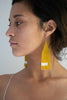 mustard yellow beaded fair trade earrings