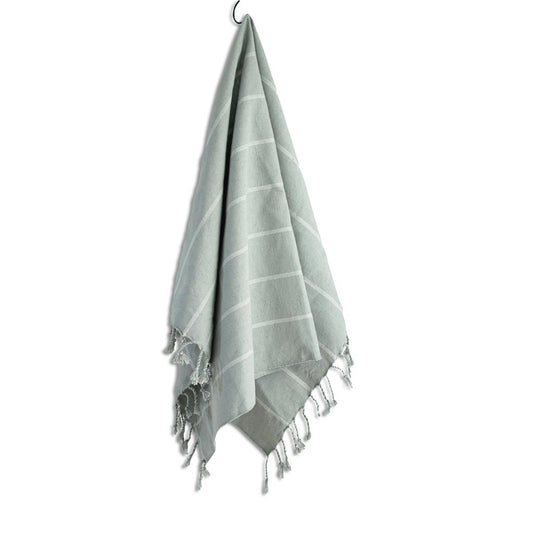 woven hand towel in sage green, fair trade