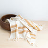 fair trade hand towel striped mustard with fringe